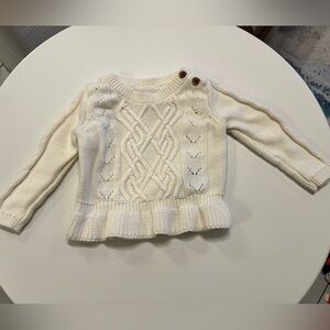 Baby Gap cable knit peplum sweater
